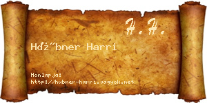 Hübner Harri névjegykártya